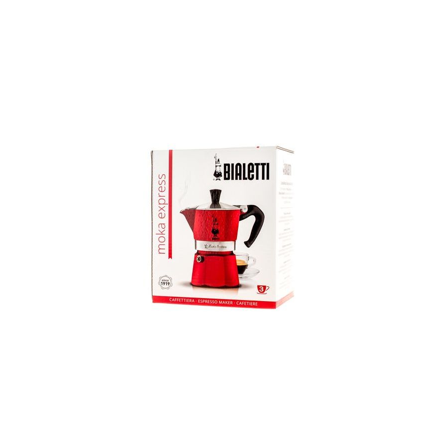 Bialetti Moka Express 3 moka pot roșu