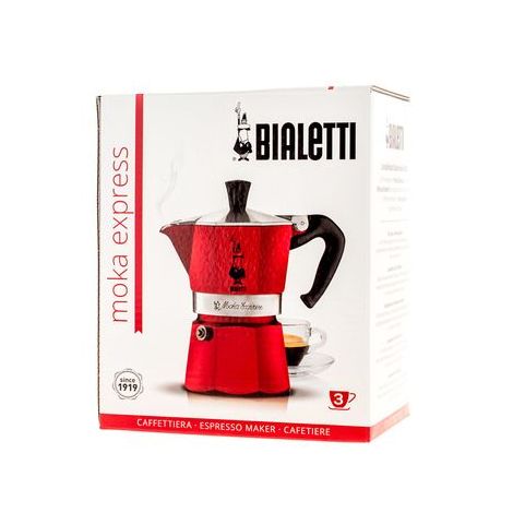 Bialetti Moka Express 3 moka pot roșu