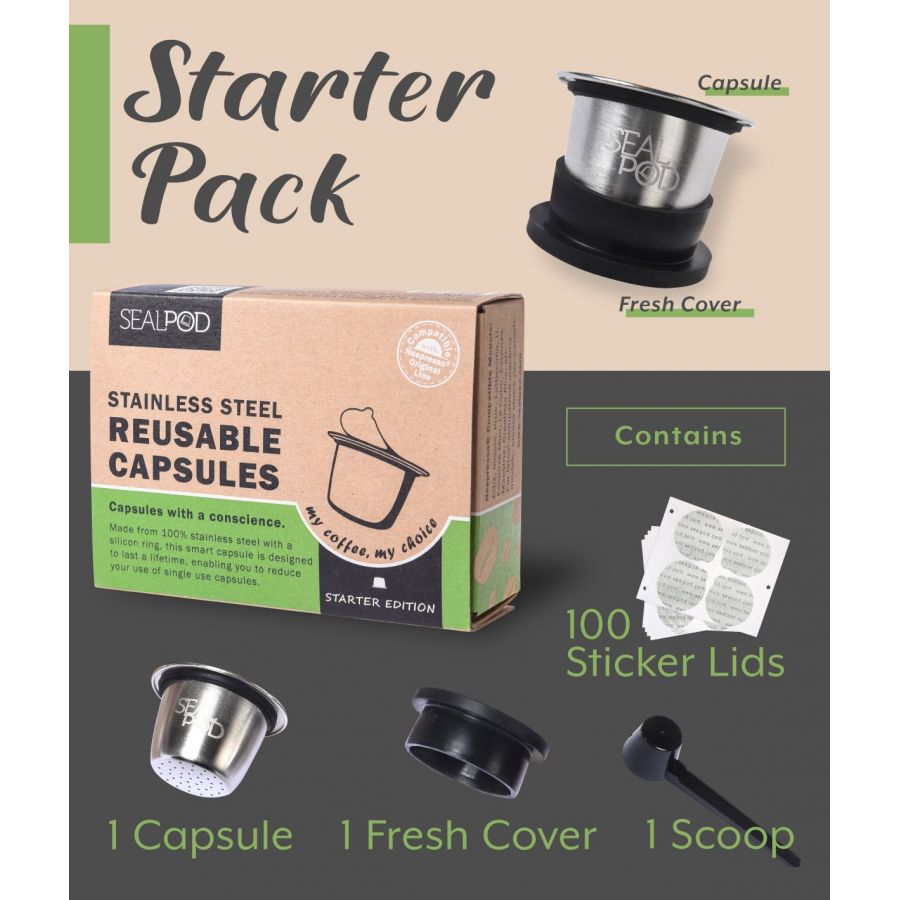 Капсула Sealpod - за многократно пълнене, неръждаема стомана