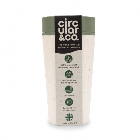 Okrogla skodelica (rCup) smetana in zelena 340ml