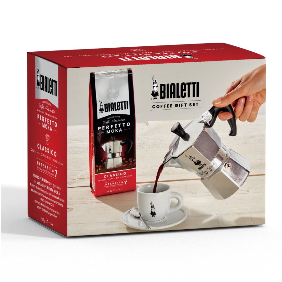 Bialetti Moka Express 6 + kawa (zestaw upominkowy)