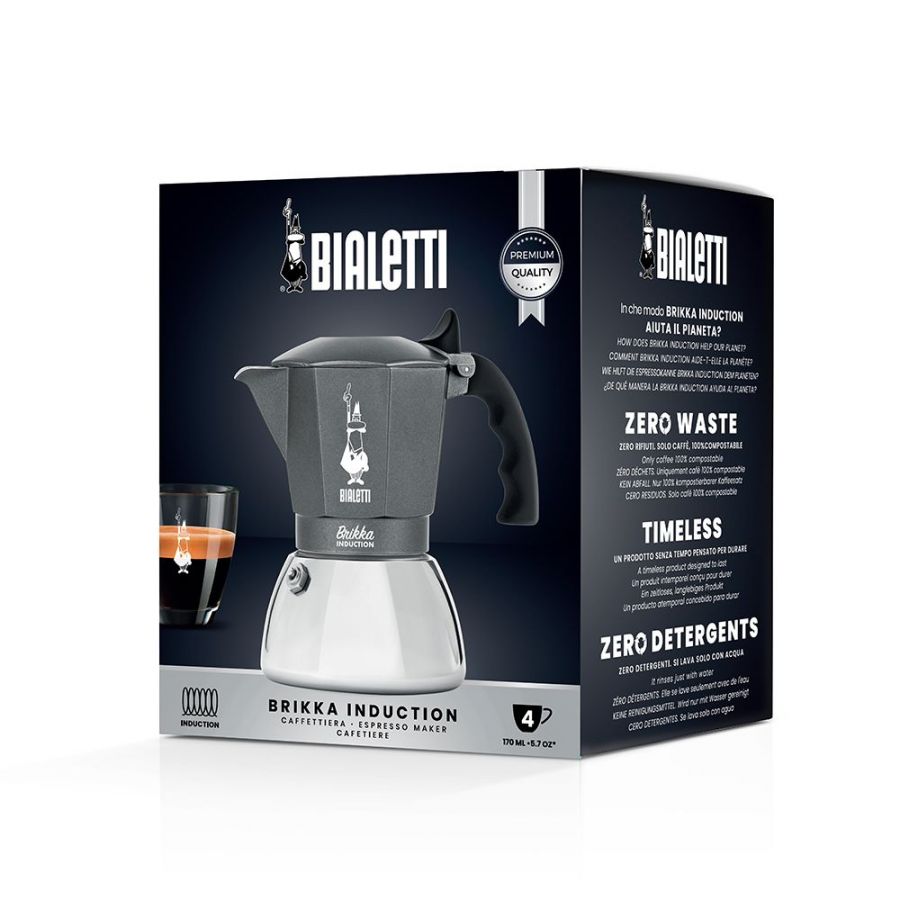 Мока тенджера Bialetti Brikka Induction 4 сива