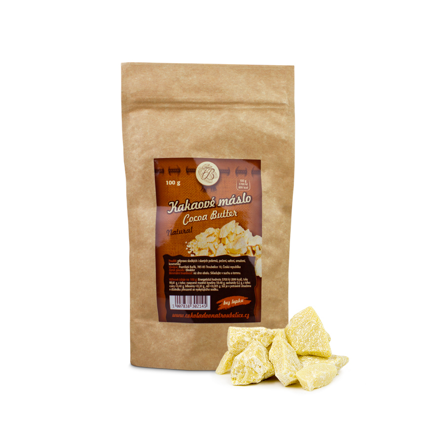 Cocoa butter natural, 100g, chocolate factory Troubelice