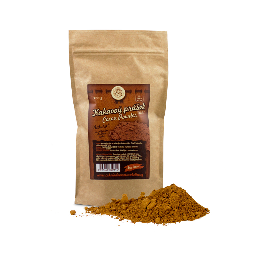 Cocoa powder natural 10/12, 200g chocolate factory Troubelice