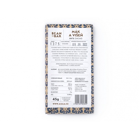 Шоколад Ajala 66% мак и череша