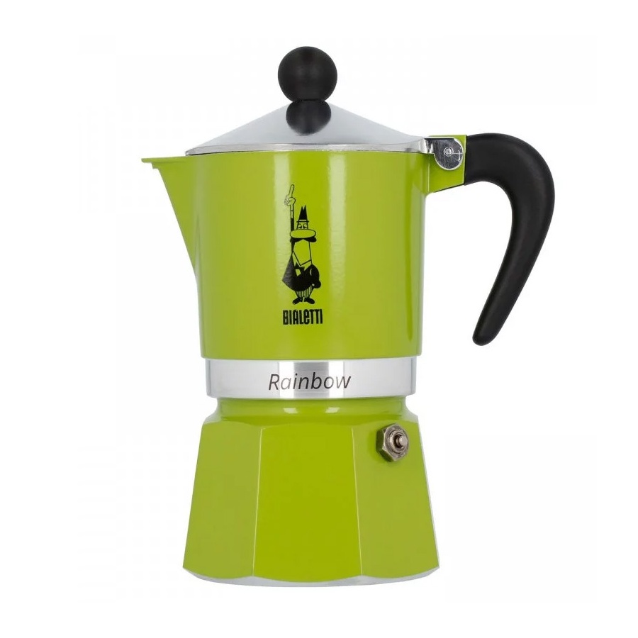 Bialetti Rainbow 3 zeleni moka lonček