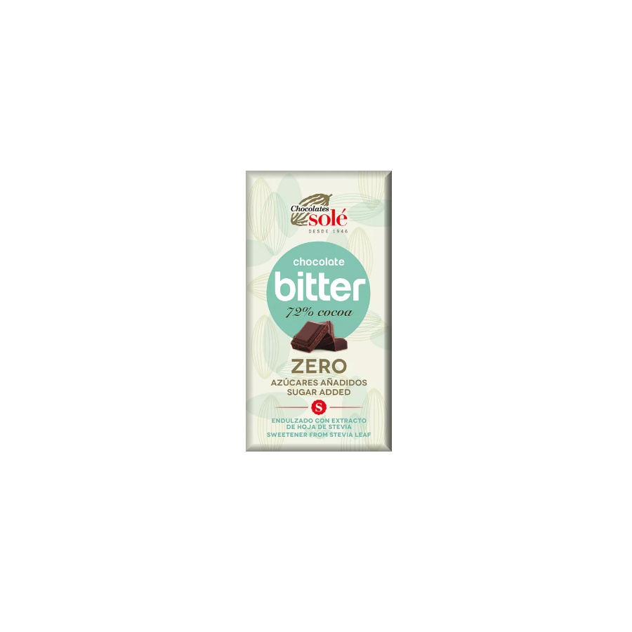 Chocolates Solé  - 72% cu stevia fără zahăr