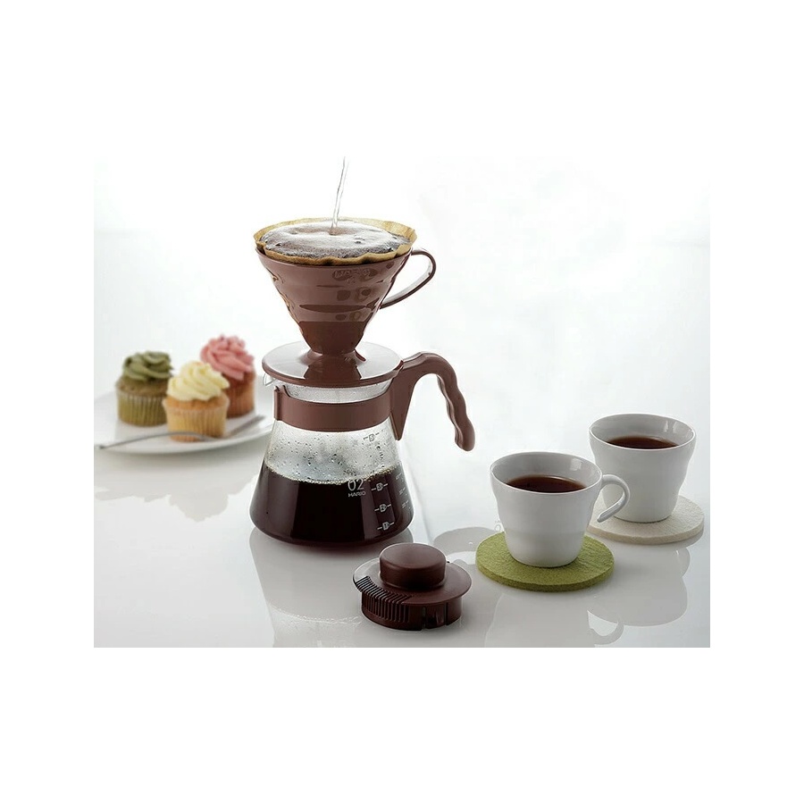 Komplet za prelivanje Hario V60 brown (VCSD-02CBR)
