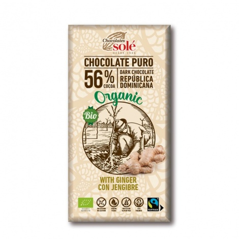 Chocolates Solé - 56% organiczna czekolada z imbirem