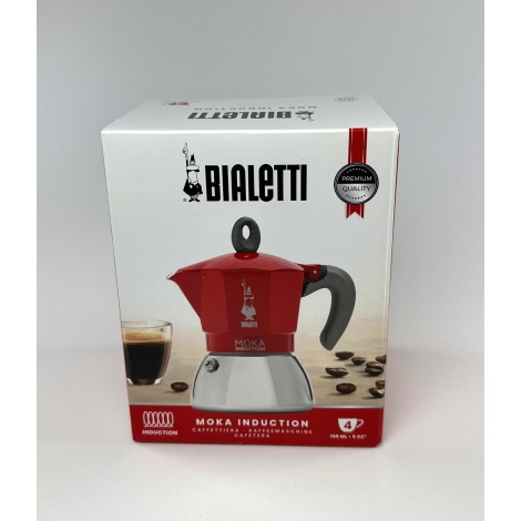 Bialetti Moka Induction 4 skodelice rdeča