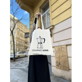 Plátená taška - moka kanvička 2