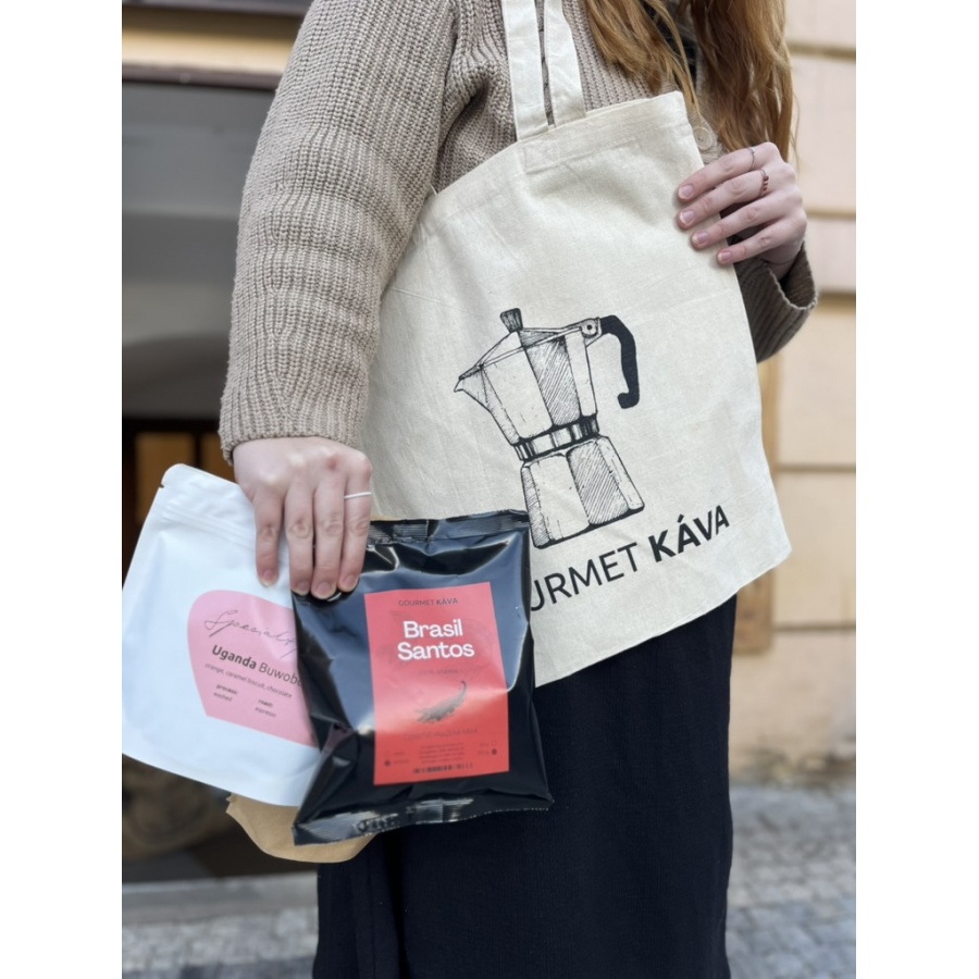 Canvas bag - mocha teapot