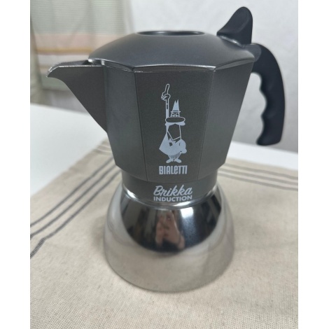 Moka konvice Bialetti Brikka Induction 4 šedá POUŽITÁ/ SLEVA