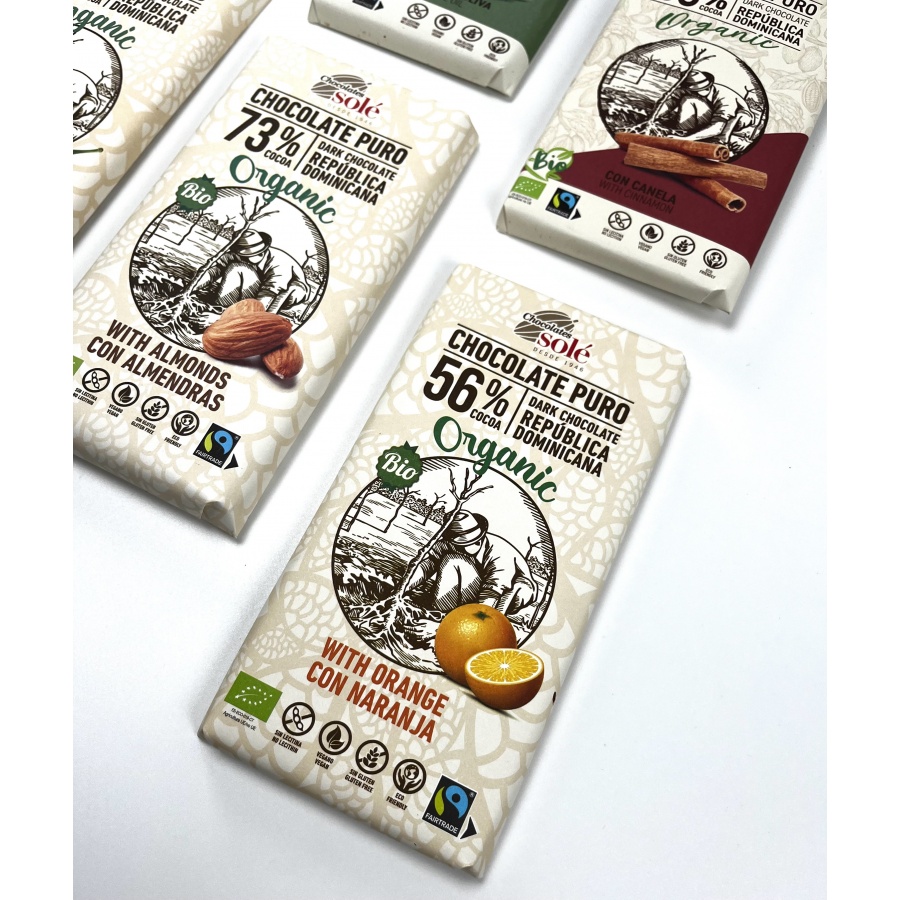 Chocolates Solé - 56% organiczna czekolada z pomarańczą