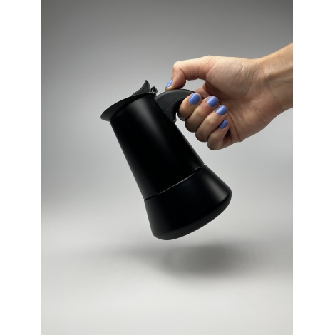 Kaffia Black 4 Cup Moka Pot - черен