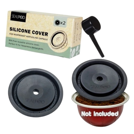 2x Sealpod replacement cap for Nespresso VertuoLine® and Vertuo® capsules.