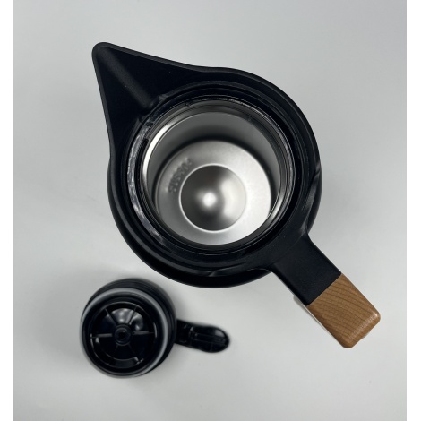 Thermos Kaffia 2 l with wooden handle - BLACK