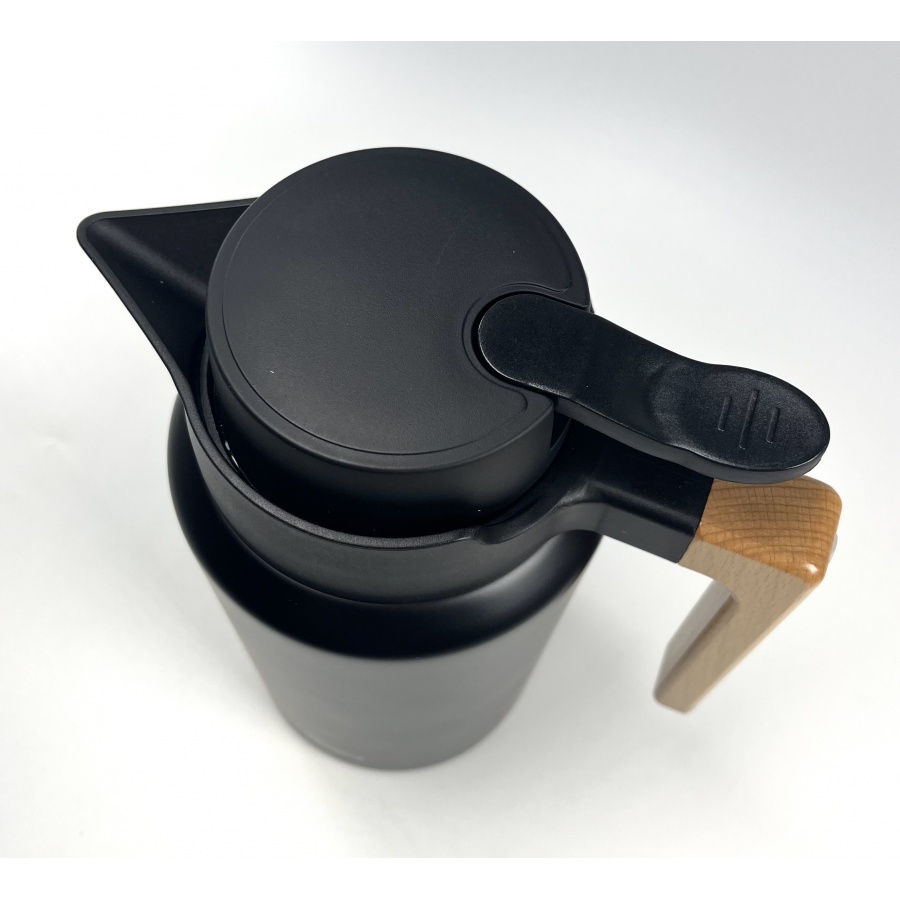 Thermos Kaffia 2 l with wooden handle - BLACK