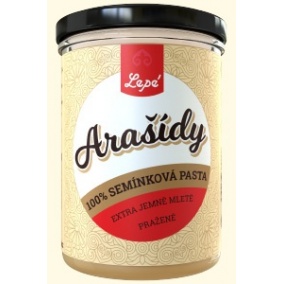 Lepé Pastă / unt de arahide 100% 400g - măcinat fin, fără gluten și ulei de palmier
