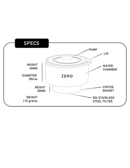 Trinity Zero utazó kávéfőző - fekete