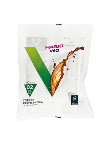 Хартиени филтри Hario V60-02 100 бр., бели (VCF-02-100W)